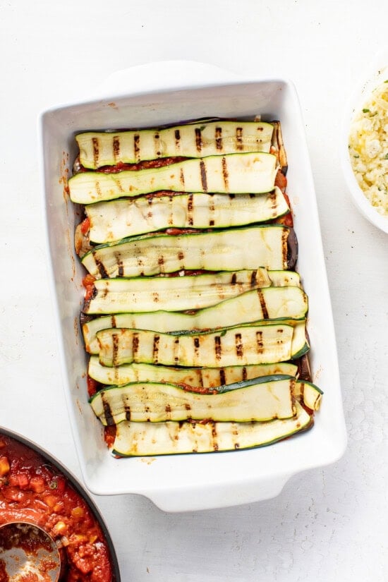 Ratatouille Lasagna with grilled zucchini