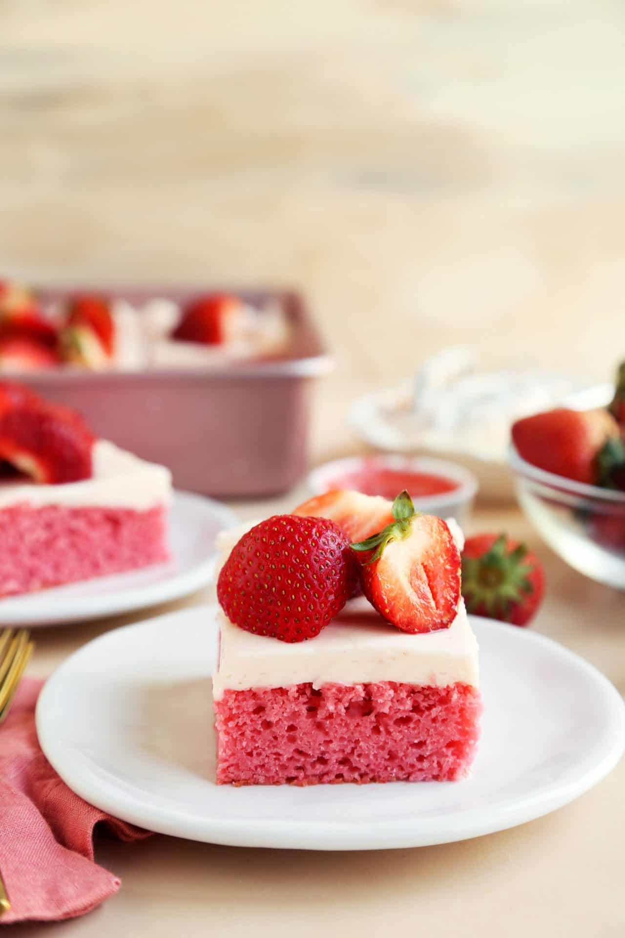 My Favorite Super Easy Strawberry Sheet Cake