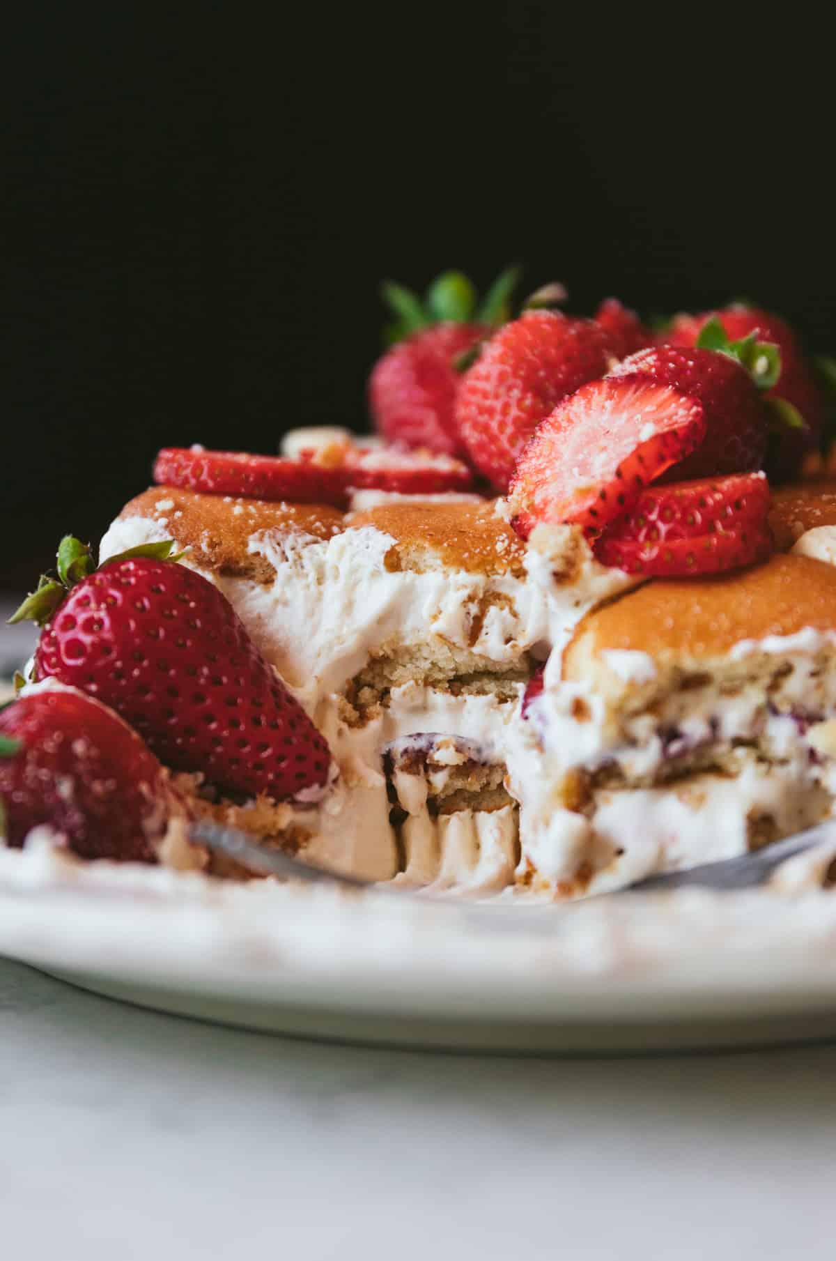 Strawberry Malt Icebox Cake
